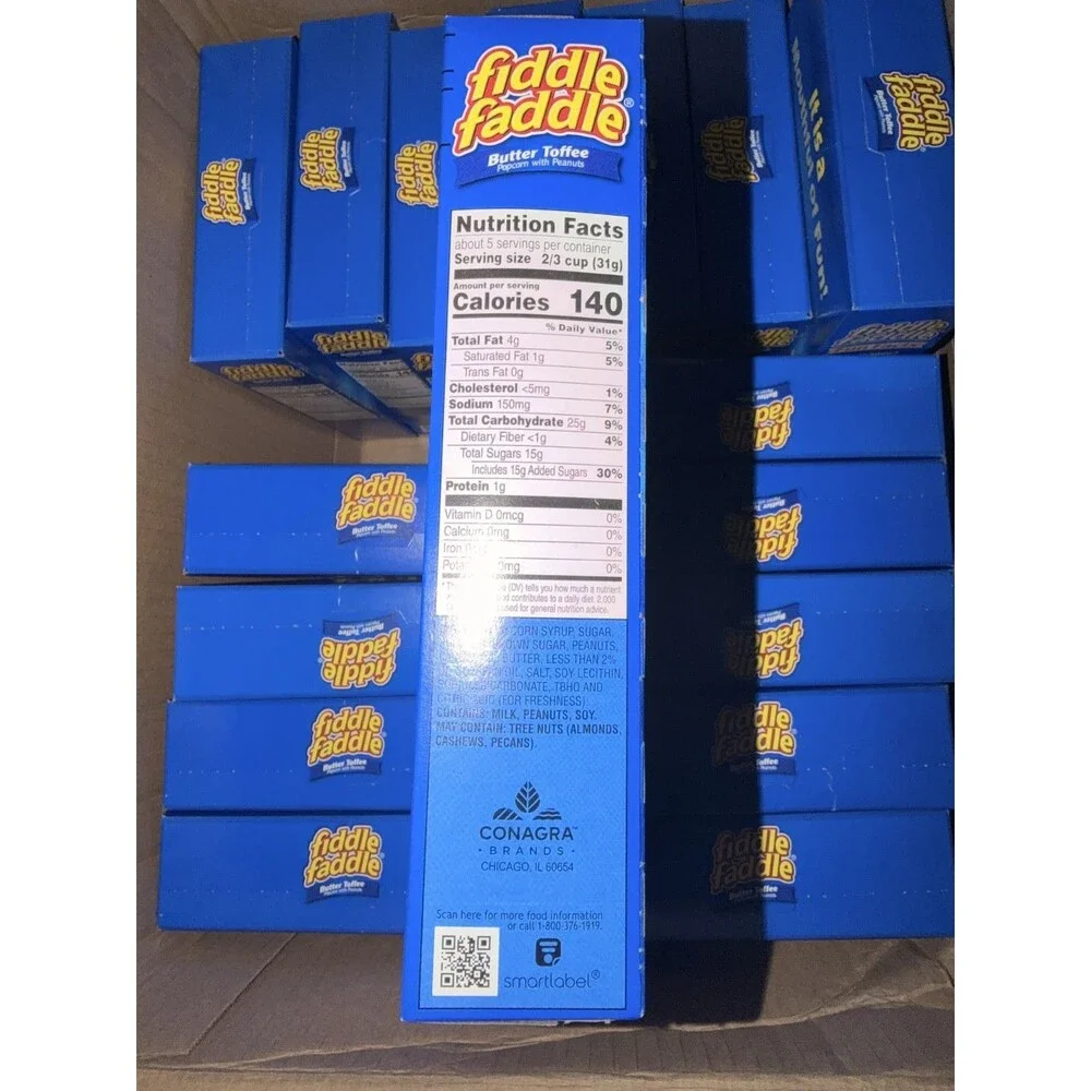 Fiddle Faddle Butter Toffee Popcorn & Peanuts 6oz LOT of 12 Exp April 2027